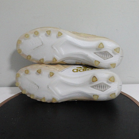 Adidas Adizero Cleats Men 10.5 Low Top White Gold Athletic Football Shoes Soccer main image 10